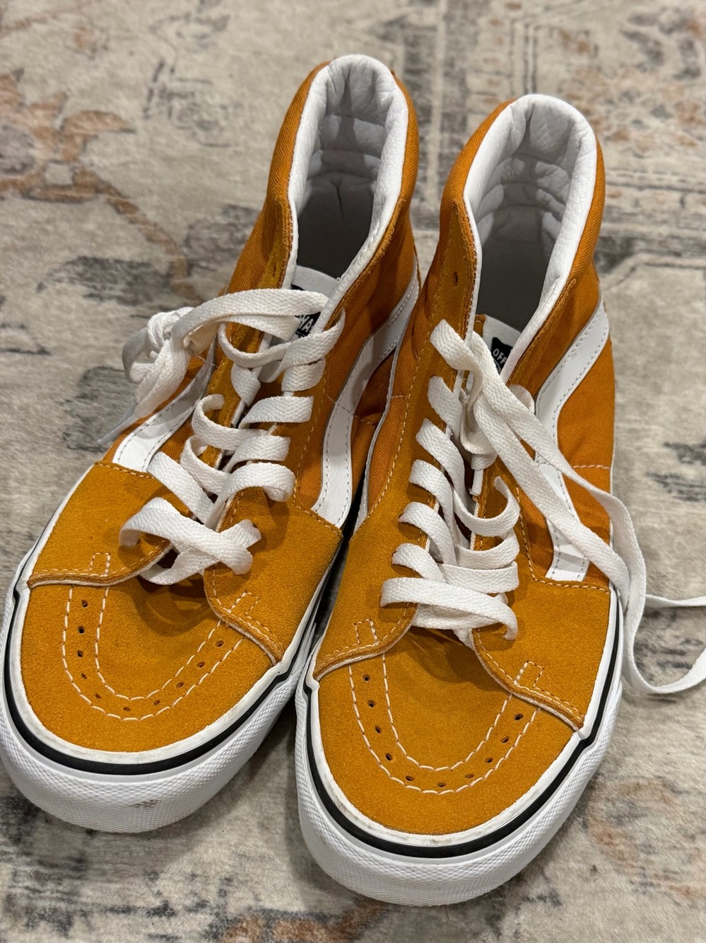 Vans Suede High-Top Sneakers in Mustard Yellow